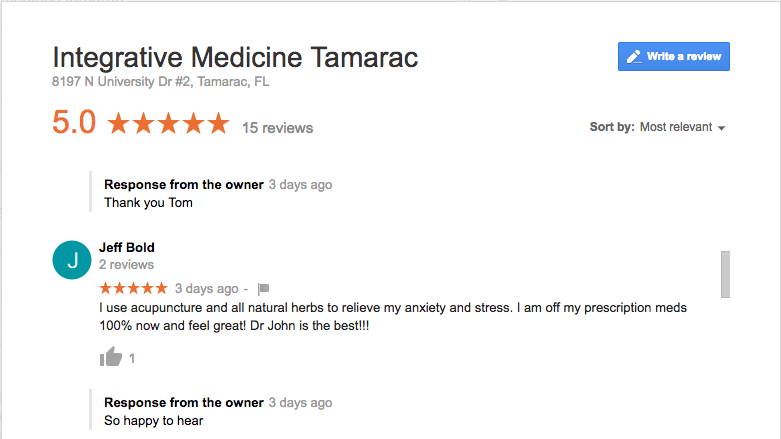 A review of our patient's results after an anxiety treatment using acupuncture