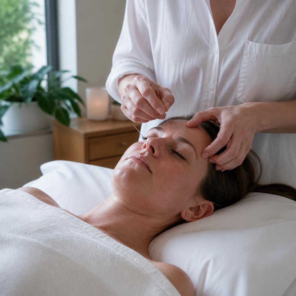 Person experiencing calm digestive wellness after acupuncture care for colitis