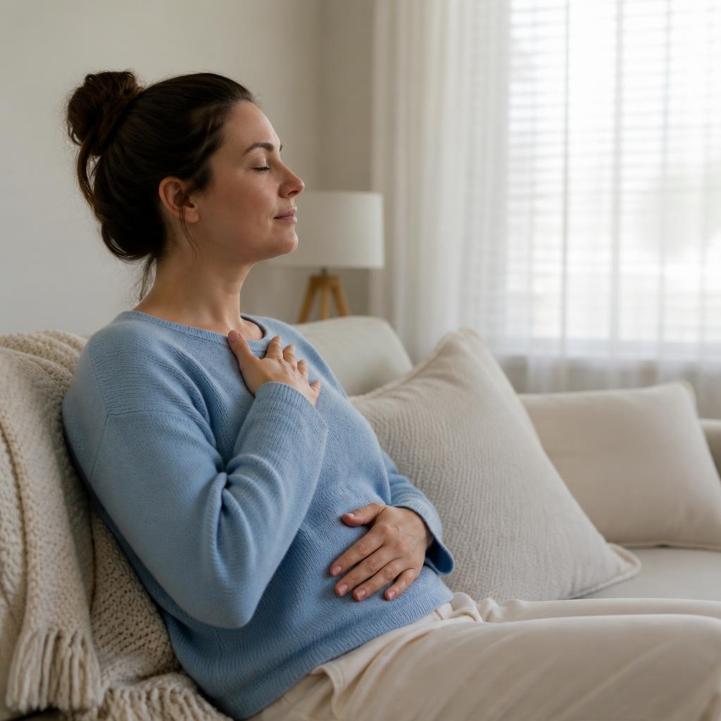 Person experiencing digestive wellness after acupuncture care for Crohn's