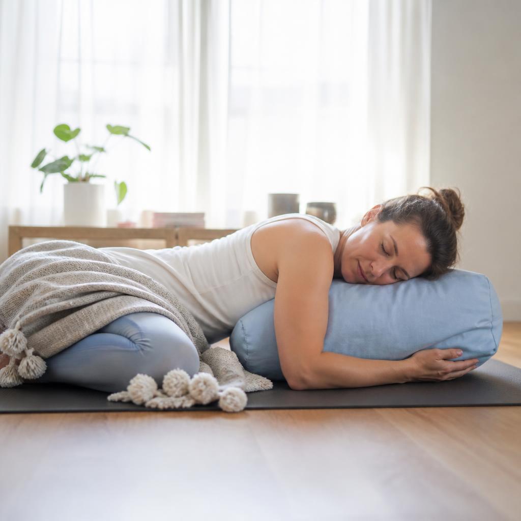 Woman experiencing calm and balanced wellness after acupuncture care for endometriosis