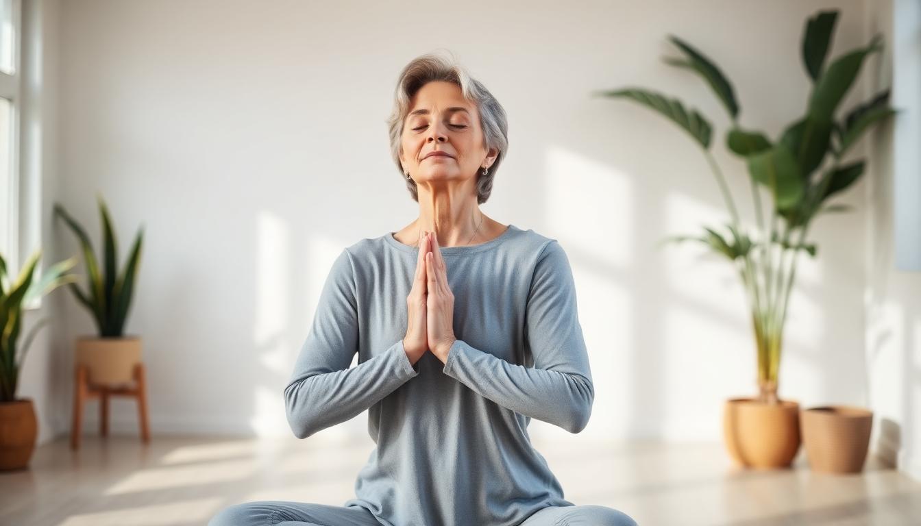 Woman experiencing calm and balanced wellness after acupuncture care for menopause