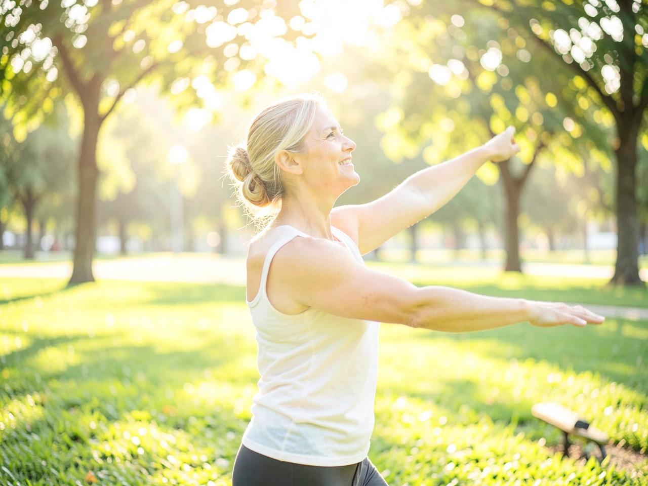 Woman enjoying an active morning outdoors